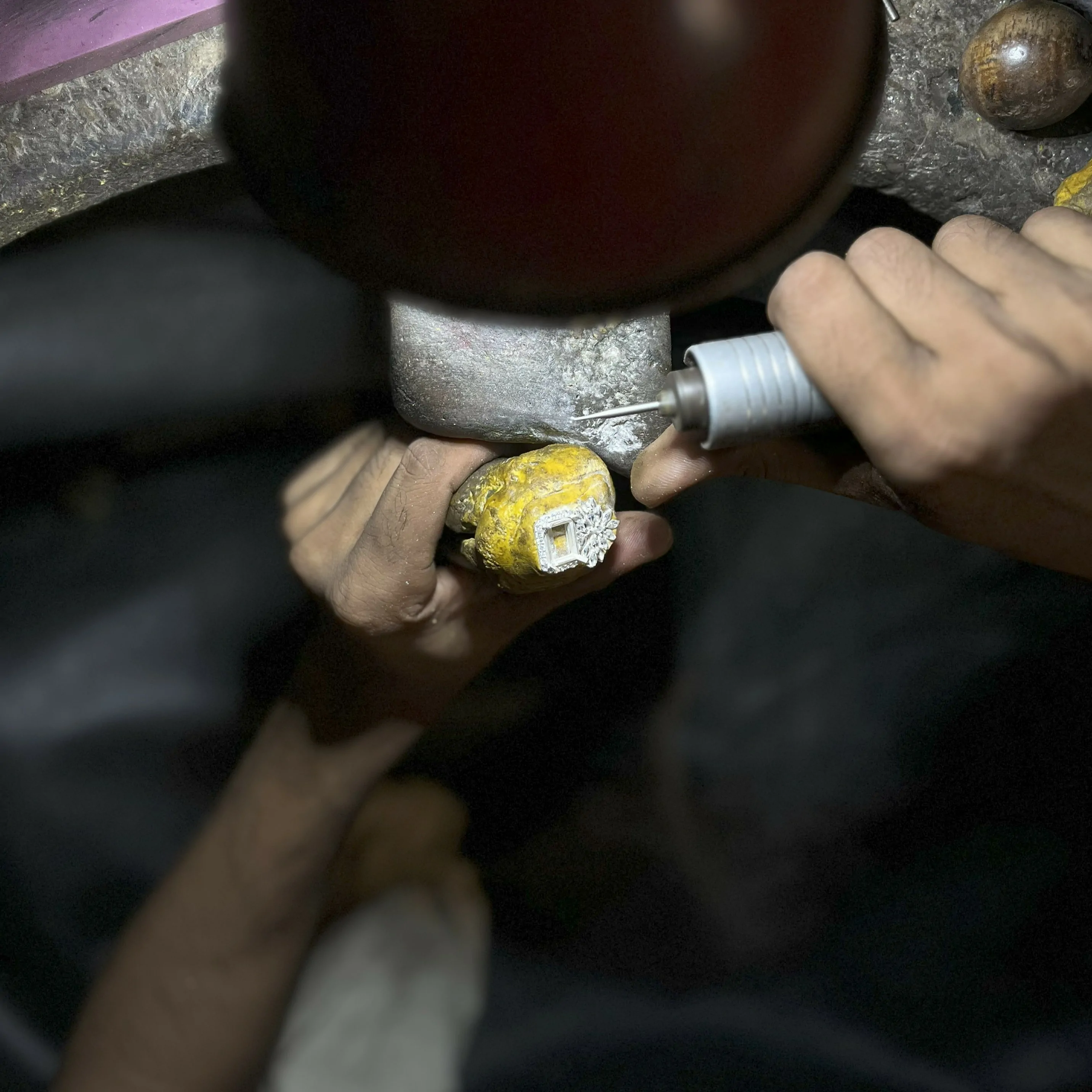 Craftman making jewellery